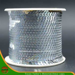 Lentejuelas de plata de cadena larga de alta calidad de 5 mm (HASL50001)