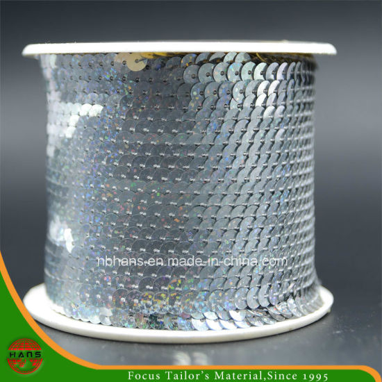 Lentejuelas de plata de cadena larga de alta calidad de 5 mm (HASL50001)