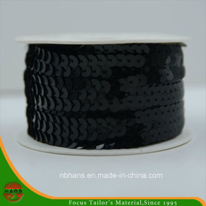 Lentejuelas negras de cadena larga de alta calidad de 5 mm (HASL50002)