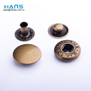 Botones a presión de latón de color personalizado de Hans Factory Price