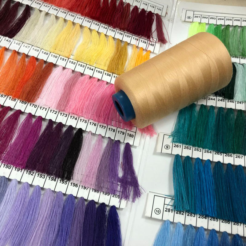 Hans 2019 venta caliente colorido hilo de coser de poliéster