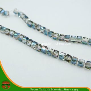 Abalorio de cristal de 12 mm, accesorios de perlas de vidrio cuadradas (HAG-07 #)