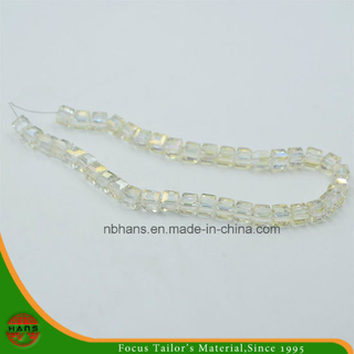 Abalorios de cristal de 8 mm, accesorios de perlas de vidrio cuadradas (HAG-07 #)