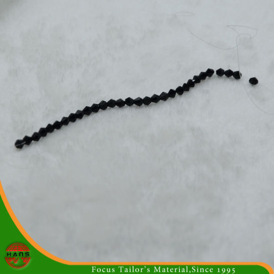 Abalorios negros de 5 mm, accesorios de perlas de vidrio cusp (HAG-01 #)