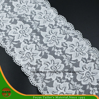 Cordón elástico floral blanco (HSTF-1708)