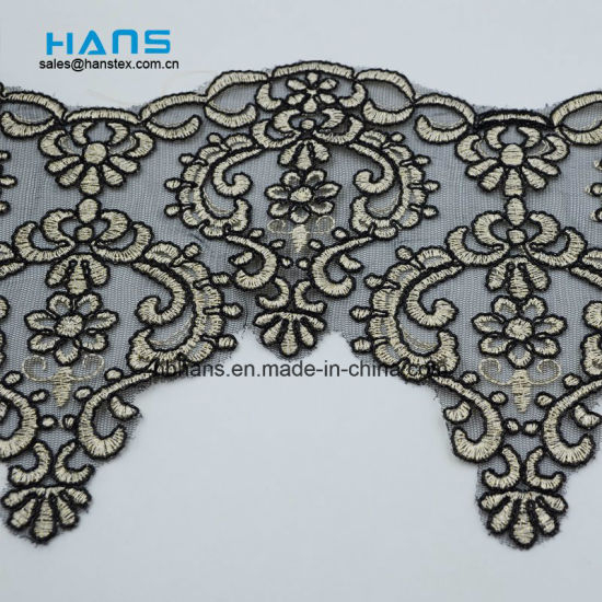 2018 Nuevo diseño de encaje bordado en organza (HC-1825)