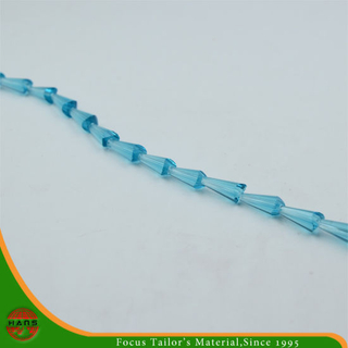 Abalorio de cristal azul de 8 * 16 mm, accesorios de abalorios de perlas de botón (HAG-06 #)