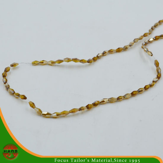 Grano amarillo oscuro cristalino de 3 * 6 mm, abalorios de perlas con botones (HAG-10 #)