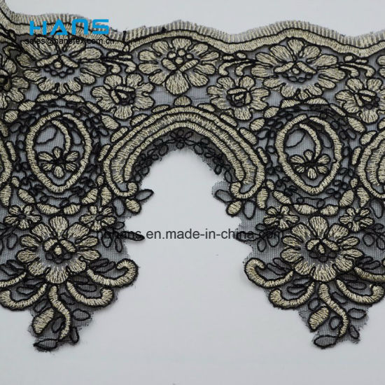 2018 Nuevo diseño de encaje bordado en organza (HC-1821)