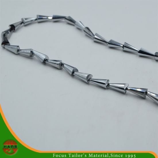 Abalorio de cristal plateado de 8 * 16 mm, accesorios de perlas de perlas de vidrio (HAG-06 #)