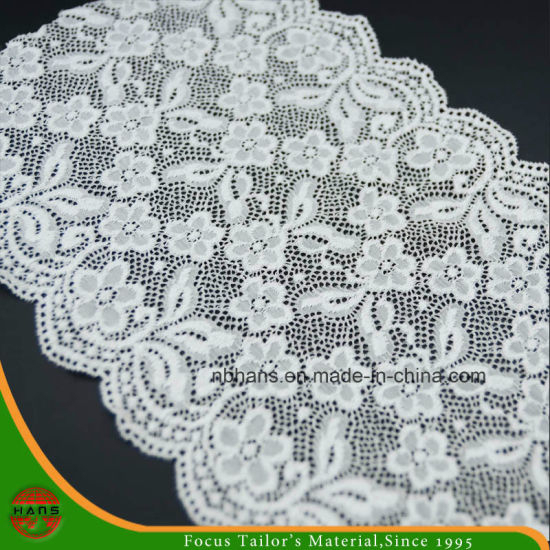 Encaje elástico floral blanco (FJXD-23)