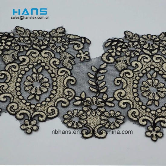 2018 Nuevo diseño de encaje bordado en organza (HC-1822)