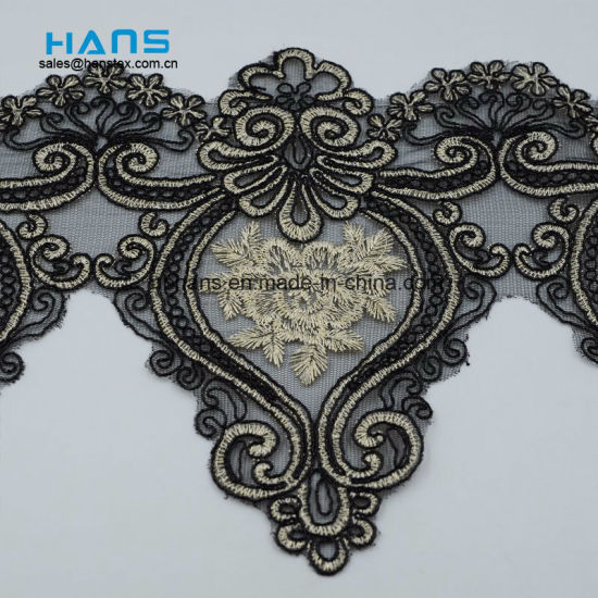2018 Nuevo diseño de encaje bordado en organza (HC-1824)