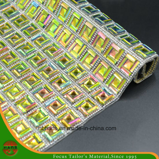 Nuevo diseño de transferencia de calor adhesivo de cristal de resina Rhinestone malla (HS17-19)