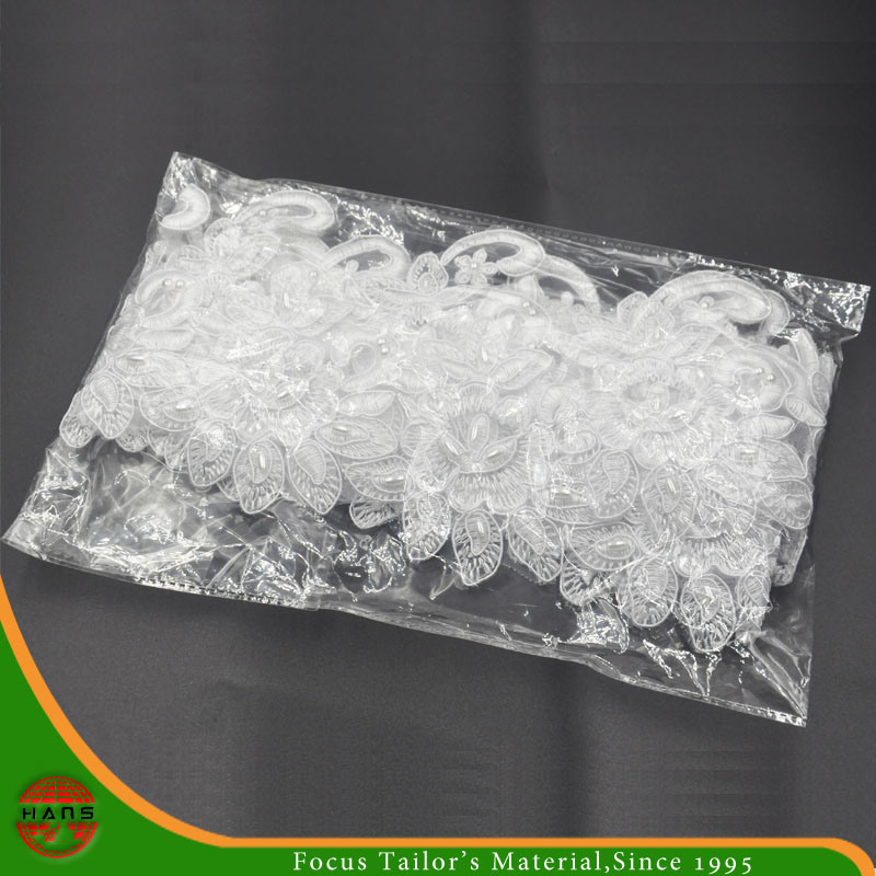 Bordado de encaje en organza con cuentas y lentejuelas (HD-041)