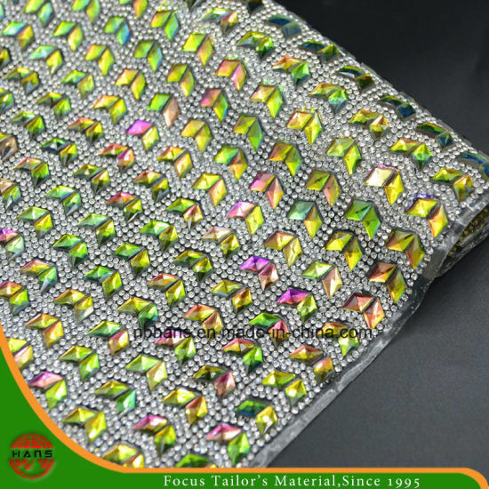 Nuevo diseño de transferencia de calor adhesivo de resina cristalina Rhinestone malla (HS17-24)