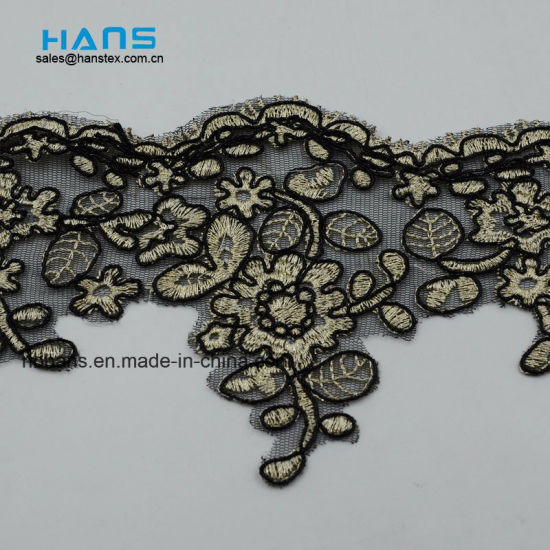 2016 nuevo diseño de encaje bordado en organza (HC-1816)