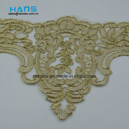 2018 Nuevo diseño de encaje bordado en organza (HC-1834)