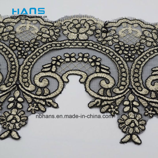 2018 Nuevo diseño de encaje bordado en organza (HC-1832)