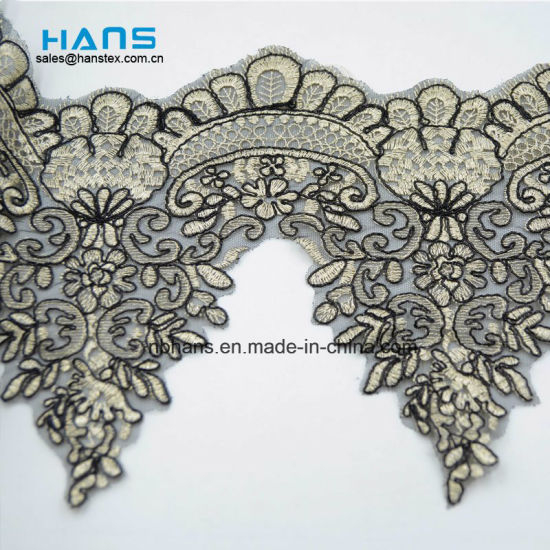 2018 Nuevo diseño de encaje bordado en organza (HC-1826)