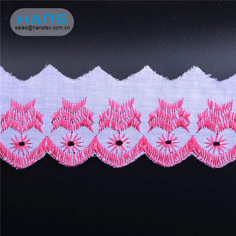 Hans Wholesale logotipo personalizado diseño profesional bordado Tc encaje